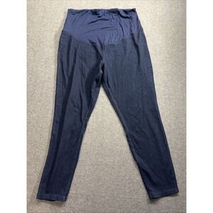 Hue Women's Deep Indigo Ultra Soft Denim Maternity Denim Leggings Size XL NWT